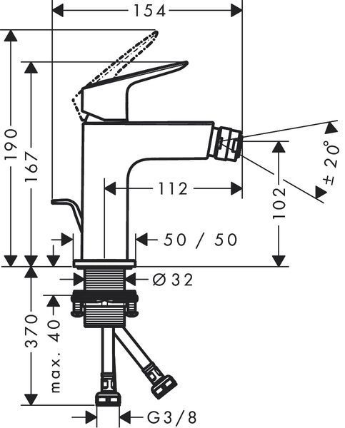 Змішувач для биде Hansgrohe Logis 110 Fine 71201000 (хром) 540731 фото