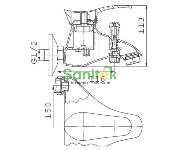 Змішувач для ванни Ferro Loretta BLA1 165243 фото