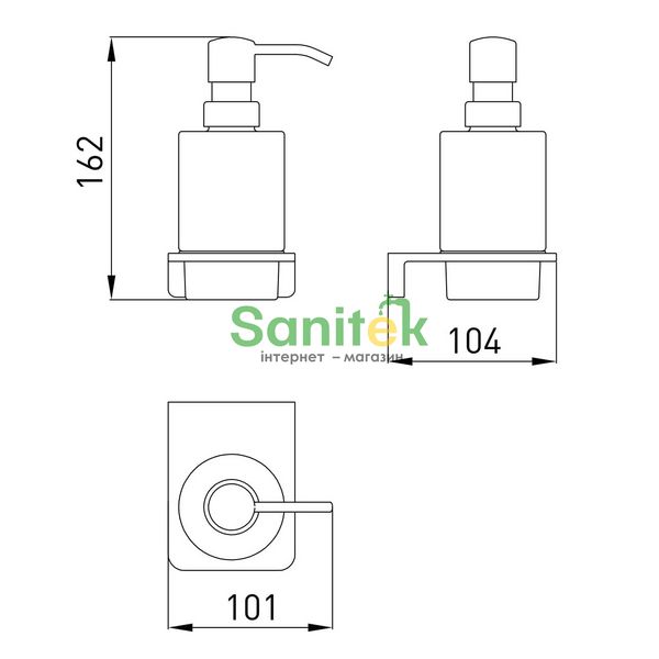 Дозатор для жидкого мыла Volle Solo 2510.230106 (черный) 685636 фото