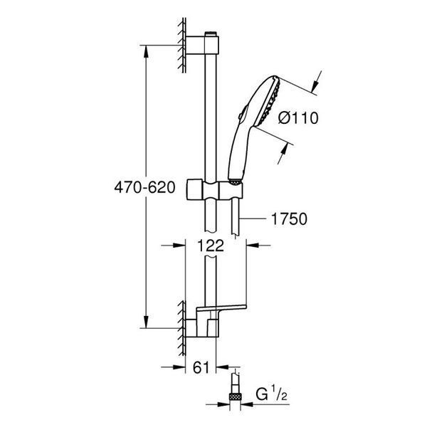 Душевой набор Grohe Tempesta 110 III 26918003 (хром) 873050 фото