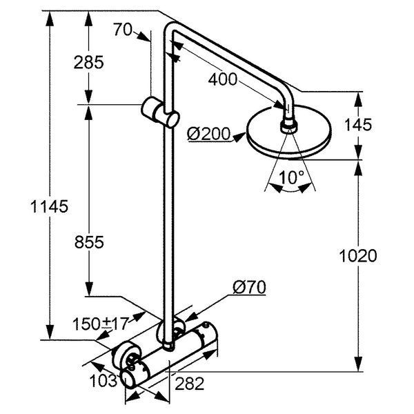 Душова система Kludi Mono Shower System 6608105-00 з термостатом (хром) 65189 фото