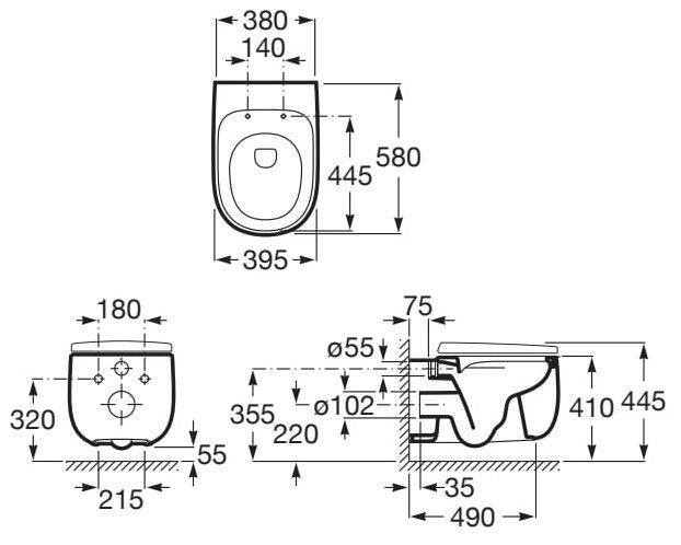 Унитаз подвесной Roca Beyond Rimless A3460B7000 247590 фото