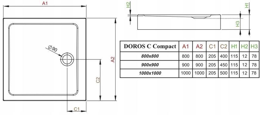 Душевой поддон Radaway Doros C Compact 80x80 (SDRC8080-05) 208617 фото