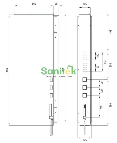 Душова панель Deante Multibox NOO 051T з термостатом (хром) 165460 фото