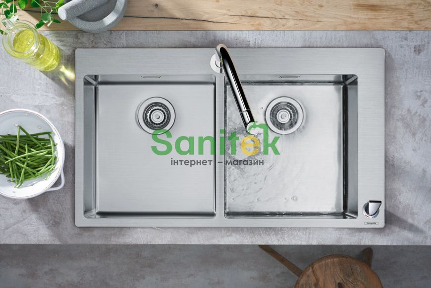 Кухонная мойка Hansgrohe C71-F765-10 (43203000) + Смеситель для кухни Hansgrohe Metris Select M71 73818000 с душем 305025 фото