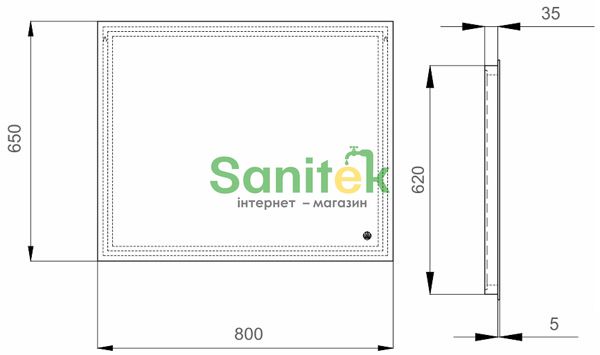 Дзеркало для ванної кімнати Sanwerk Glove Escada 80x65см (ZG0000102) 137986 фото