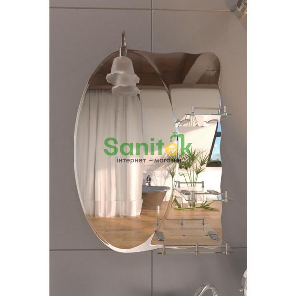 Дзеркало для ванної кімнати Lidz (WHI)-140.07.05 700х500 мм с 3-мя полицями 384937 фото