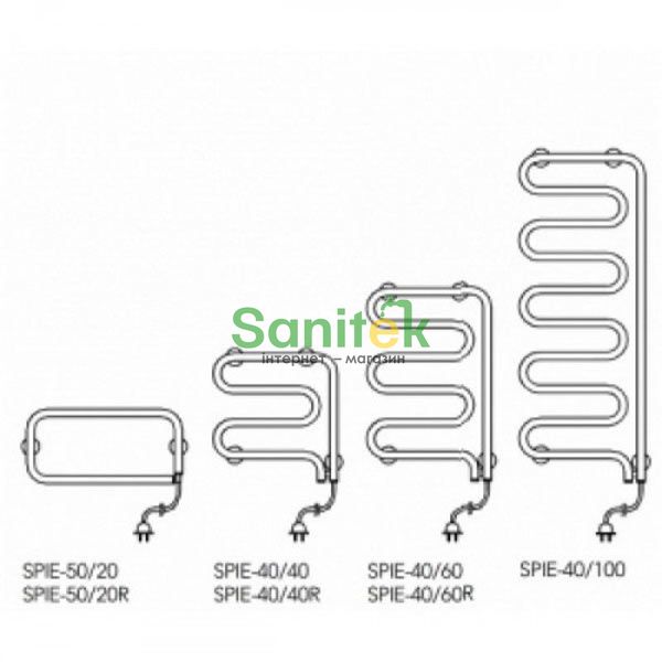 Рушникосушарка електрична Instal Projekt Spina SPIE-40/100RW (білий) правий 311305 фото