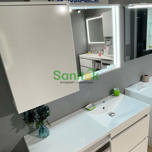 Дзеркало для ванної кімнати Fancy Marble (Буль-Буль) Jamaica 125 (2807 ШН) біле ліве 507318 фото