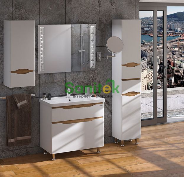 Пенал для ванної кімнати Sanwerk Liga MV0000387 (білий/мессина) правий 153581 фото