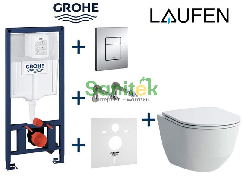 Комплект инсталляции Grohe Rapid SL 38772001 с унитазом Laufen Pro H8669530000001 с сиденьем Soft Closing 384525 фото