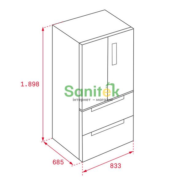 Холодильник окремостоячий Teka RFD 77820 SS (113430005) нержавіюча сталь 516014 фото