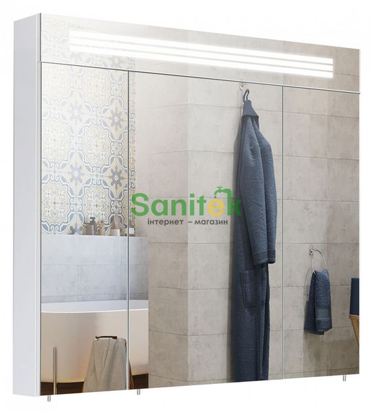 Дзеркало для ванної кімнати Мойдодир Лагуна ЗШ-100х80 (00-00002882) біле 155814 фото