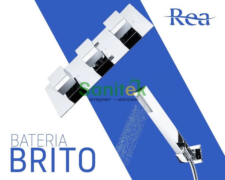 Смеситель для душа Rea Brito REA-P0801 скрытого монтажа с термостатом (хром) 370938 фото