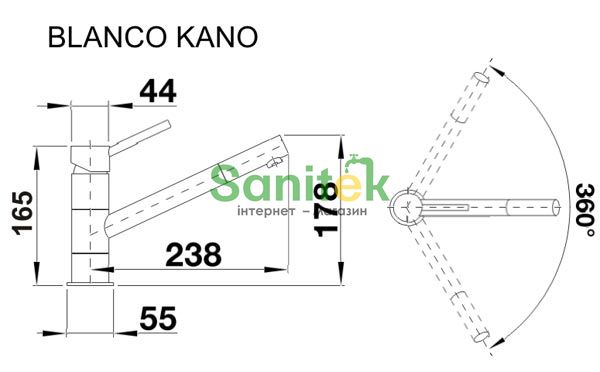 Змішувач для кухні Blanco Kano (521502) хром 144994 фото